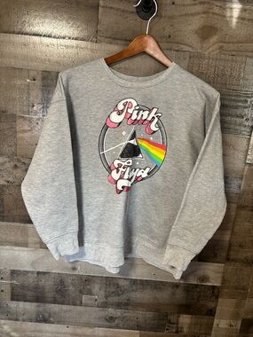 Hybrid Apparel Gray Pink Floyd Prism Crewneck Sweatshirt